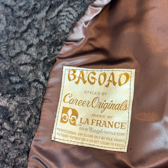 Vintage 60s Faux Fur Coat Brown Size L USA Mad Men - Picture 8 of 13